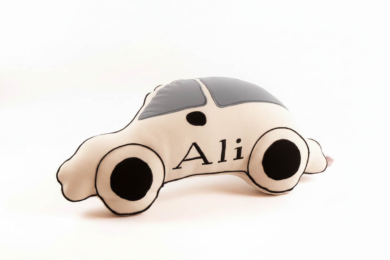 Car cushion with embroidery name