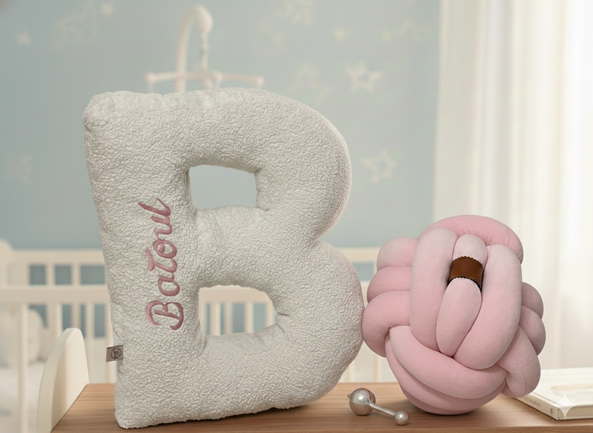 Letter + knot pillow