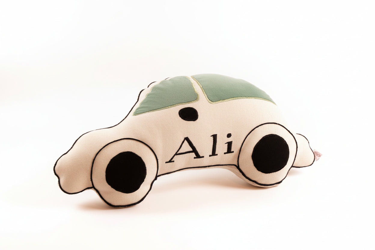 Car cushion with embroidery name