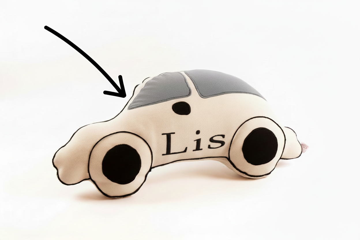 Car cushion with embroidery name