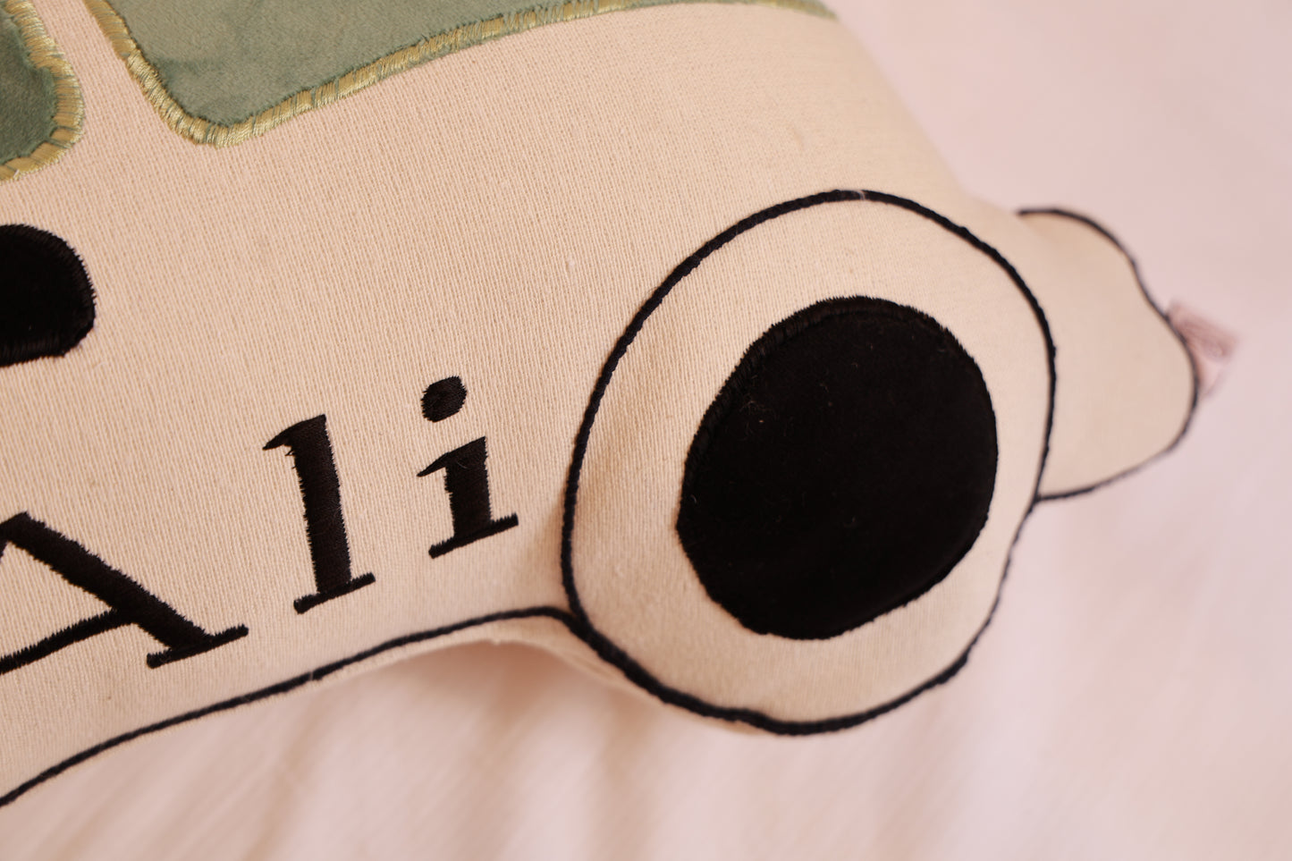 Car cushion with embroidery name