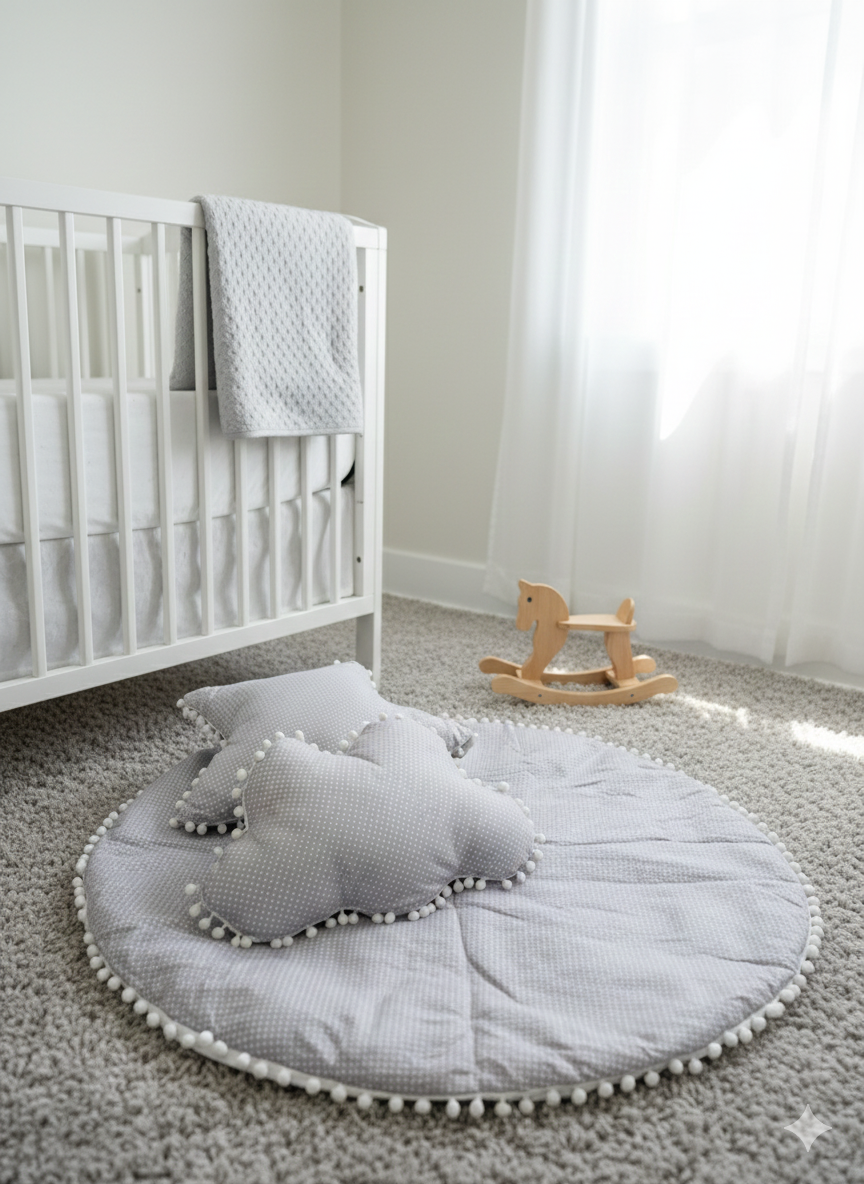 Round mat with 2 cushions